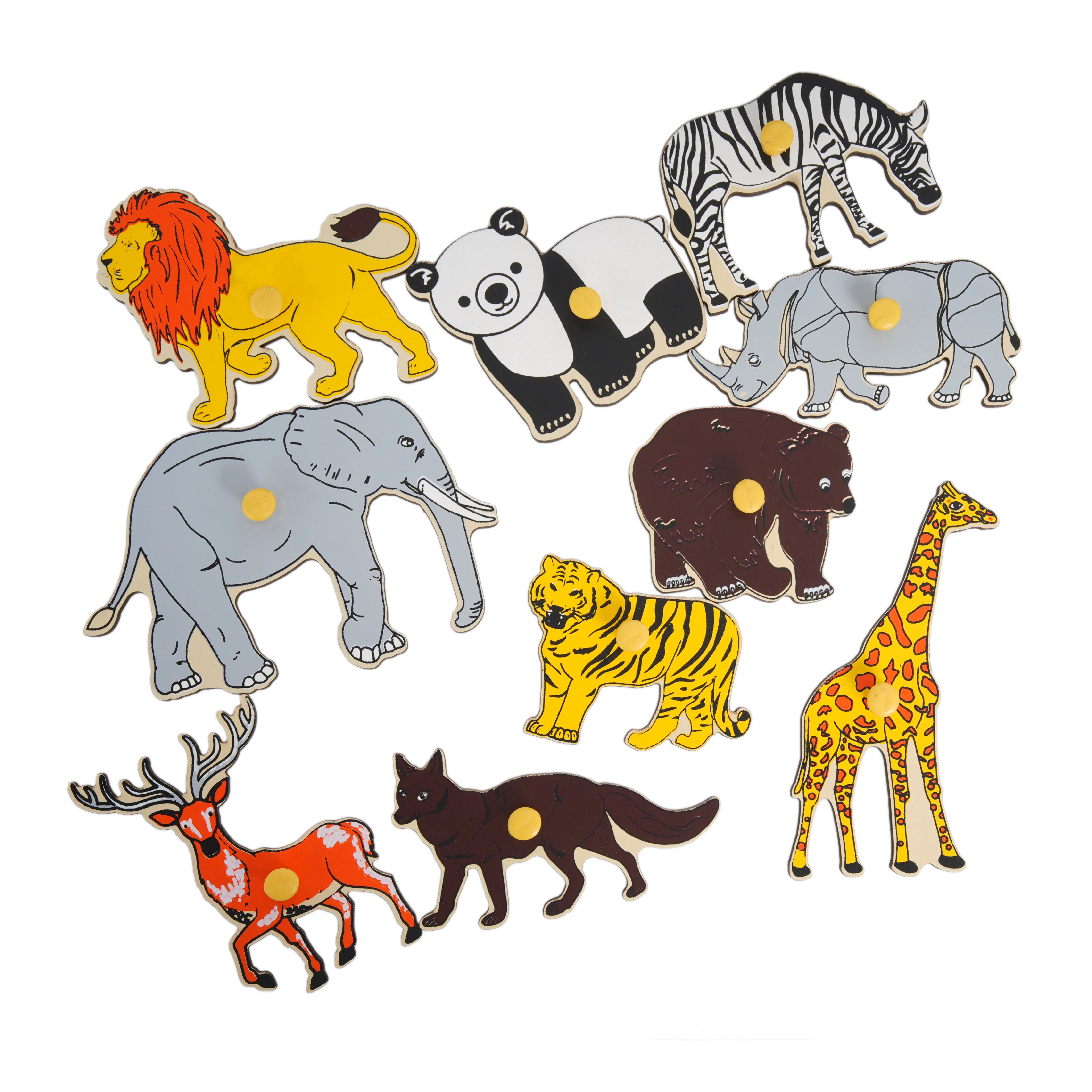 Kids Logic King Identification Tray � Wild Animals Wooden Puzzle Board - Image 3