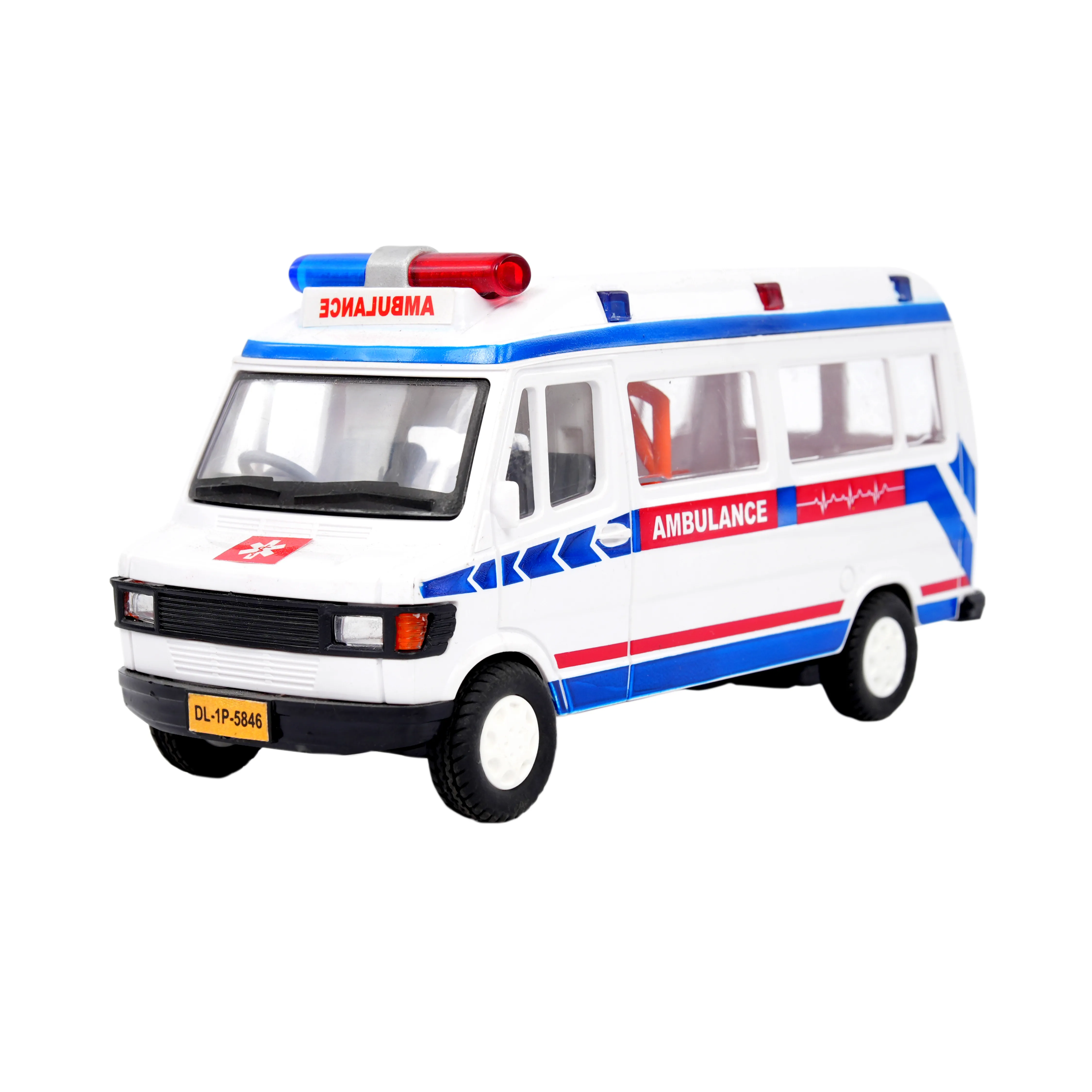 Kids Toy Ambulance Van � White Emergency Vehicle with Siren Design - Image 1