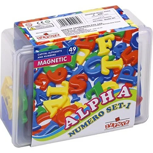 ALPHA NUMERO JAR | 3-5 Years | Learning Steps Educational Toy | 49 Magnetic Letters