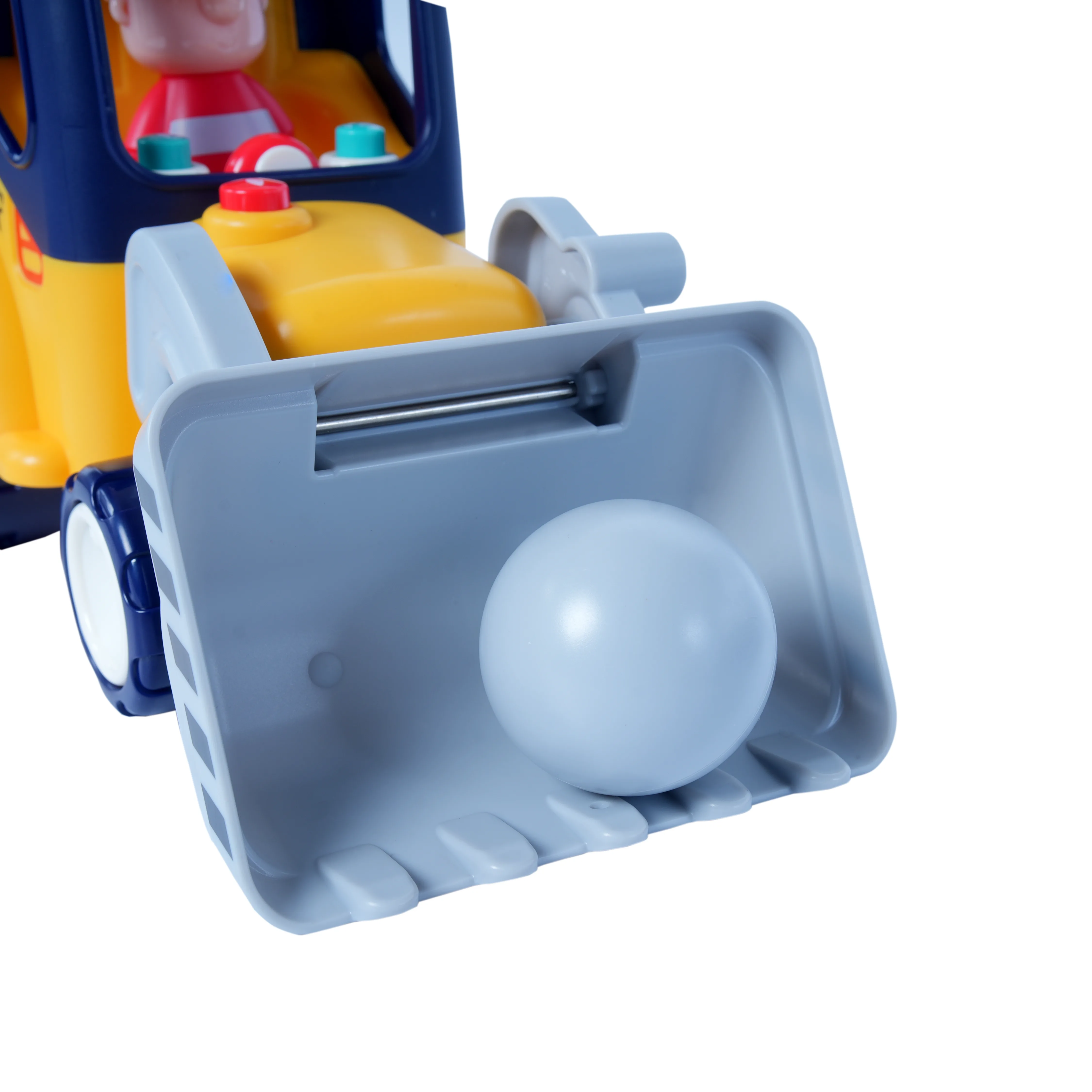 Kids Construction Bulldozer Toy Truck with Driver Figure & Moving Bucket - Image 2