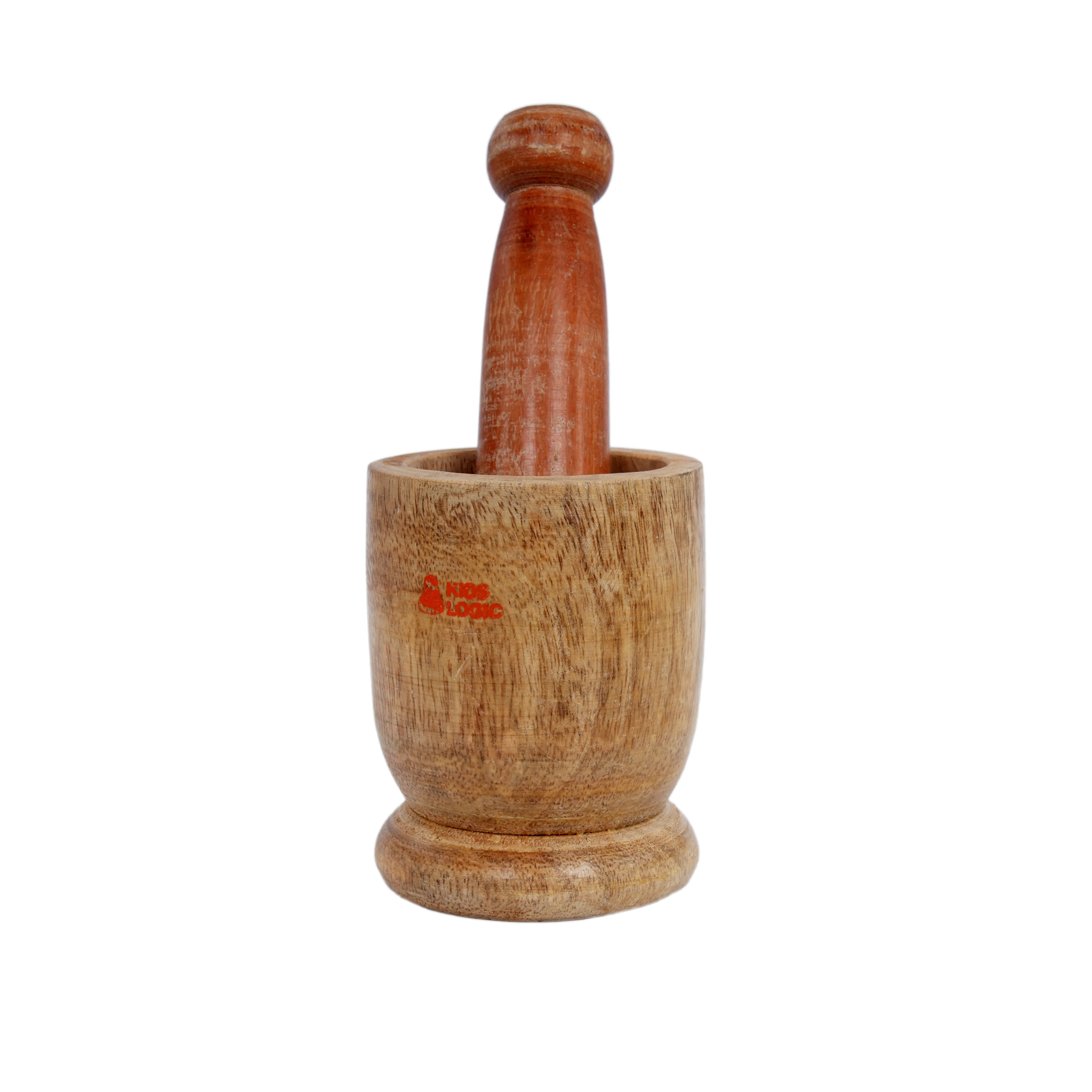 Kids Logic Wooden Mortar and Pestle Toy Set - Image 1