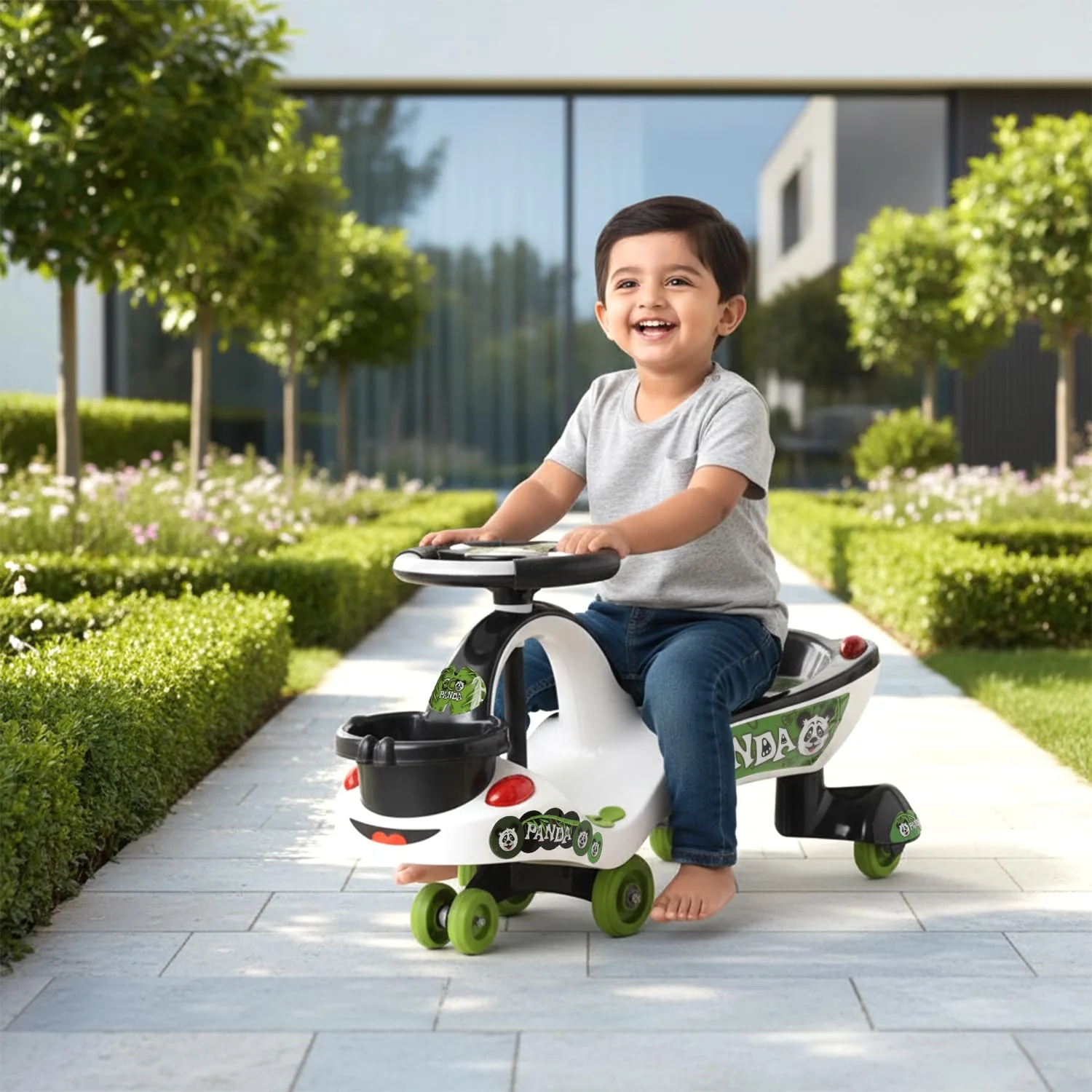 Toyzone Plastic Eco Panda Magic Car, Pack Of 1, White - Image 3