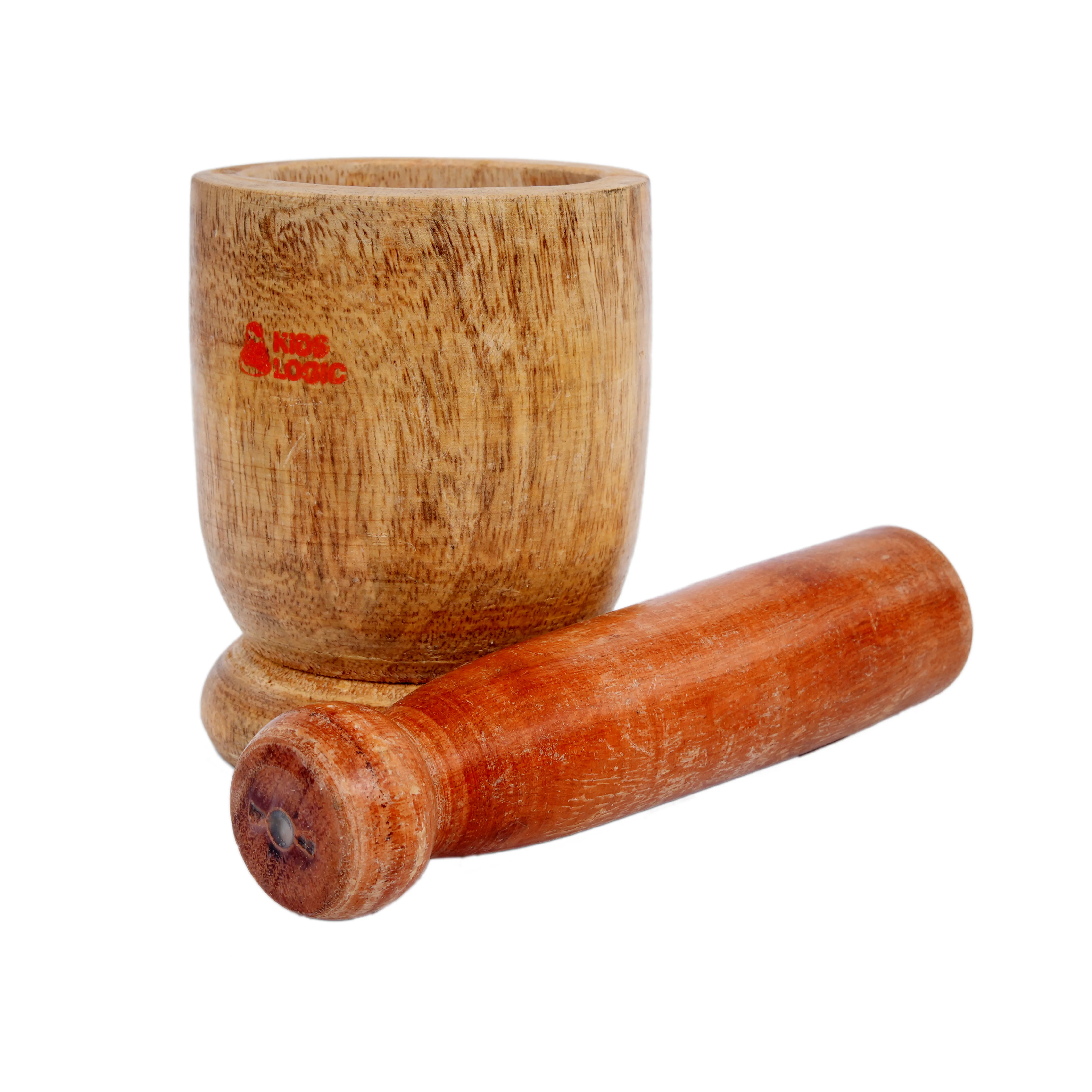 Kids Logic Wooden Mortar and Pestle Toy Set - Image 2