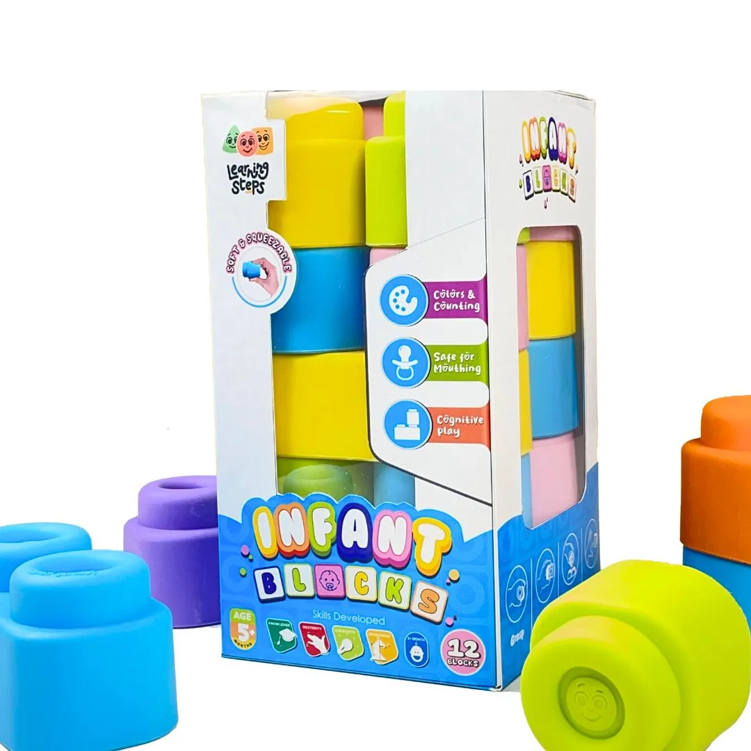 INFANT BLOCKS - SET 1 | 5+ Months | Learning Steps Educational Toy | 12 Pieces - Image 3