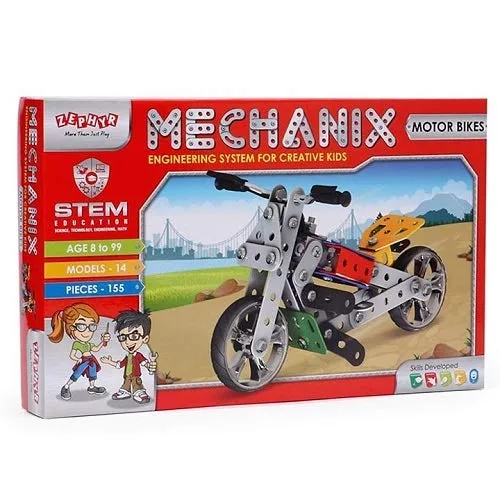 MECHANIX - MOTOR BIKES | 7+ Years | STEM DIY Building Kit | 155 Pieces | Build 14 Models - Image 1
