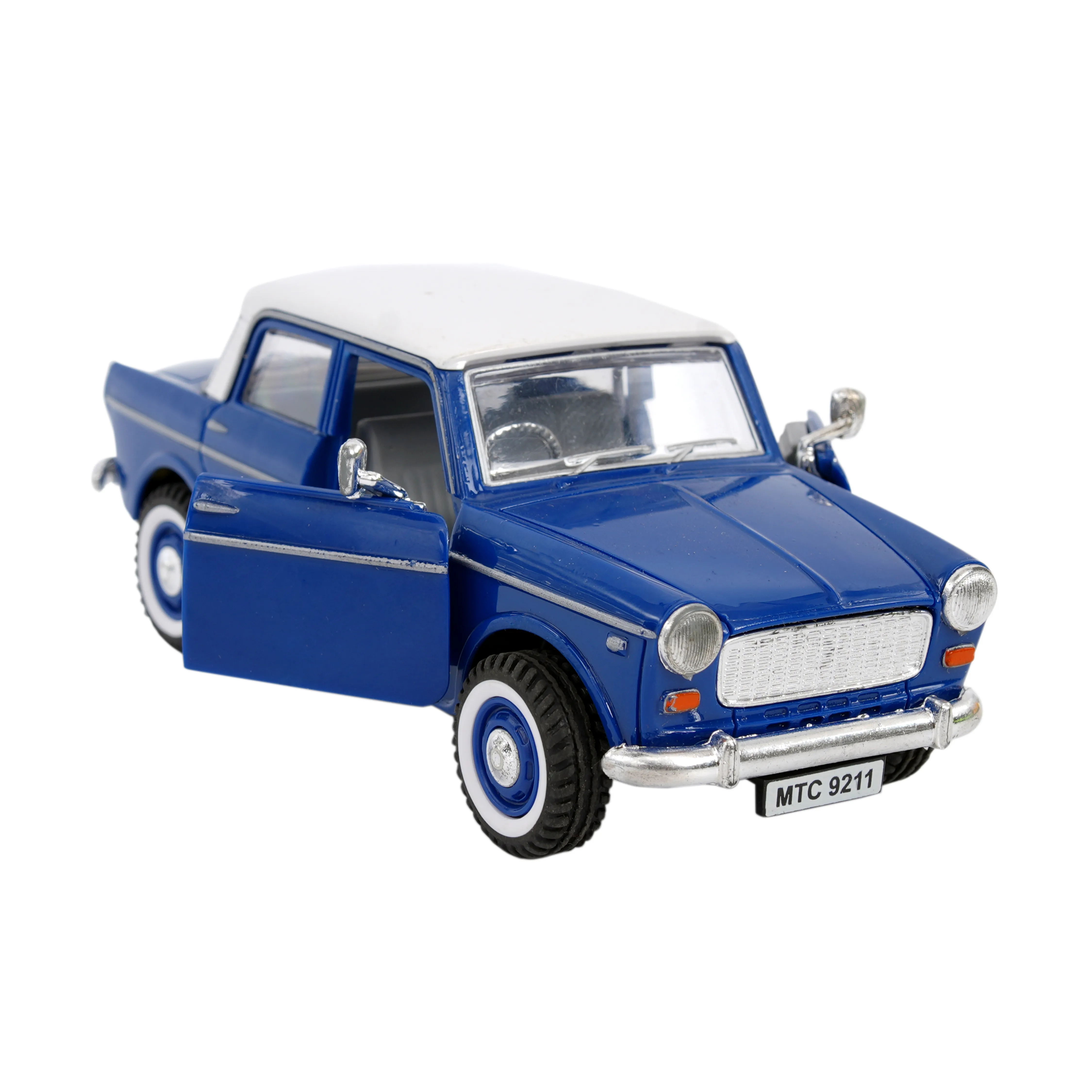Classic Vintage Toy Car � Blue & White Retro Model Car for Kids - Image 2