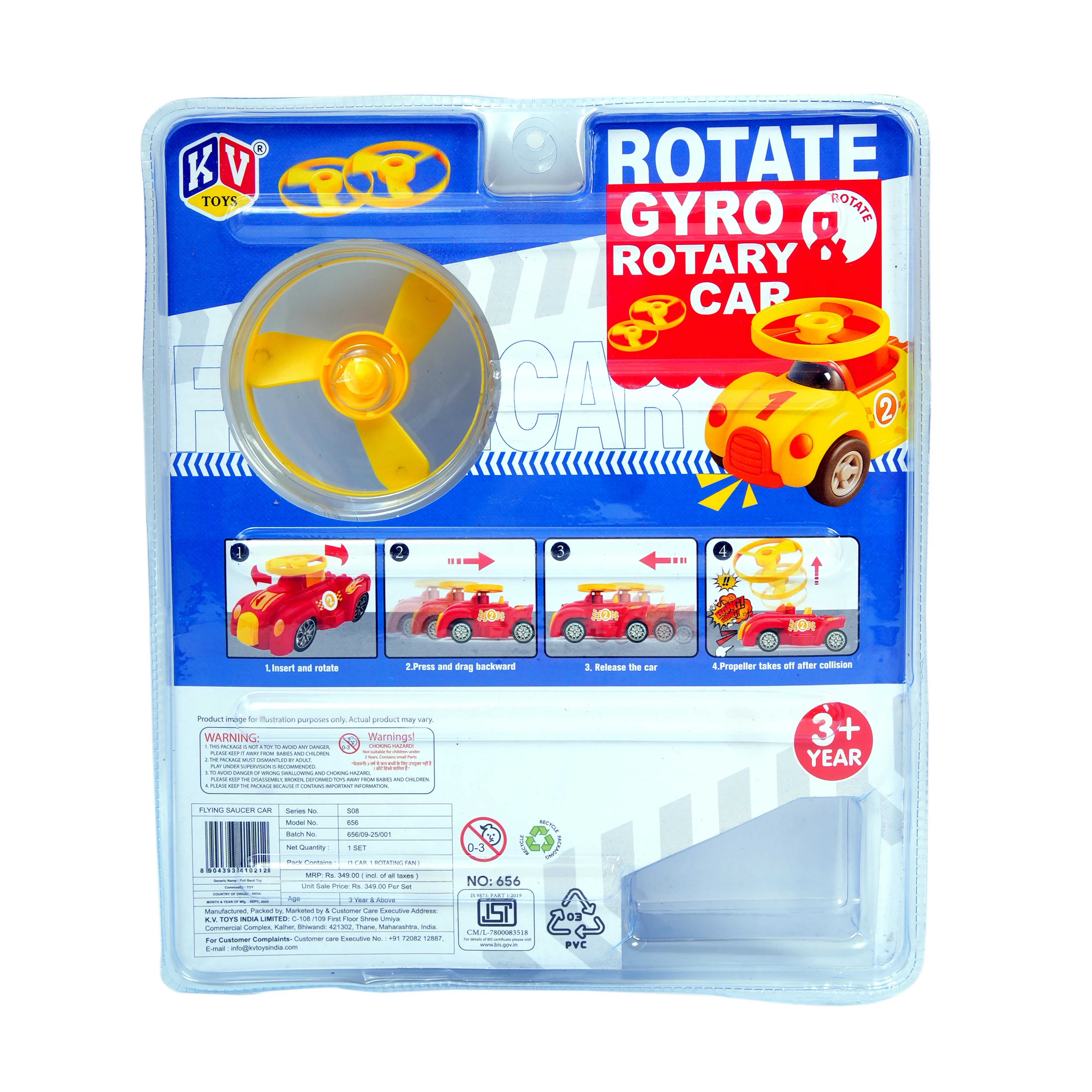 Rotate Gyro Rotary Flying Saucer Car Toy for Kids - Image 2