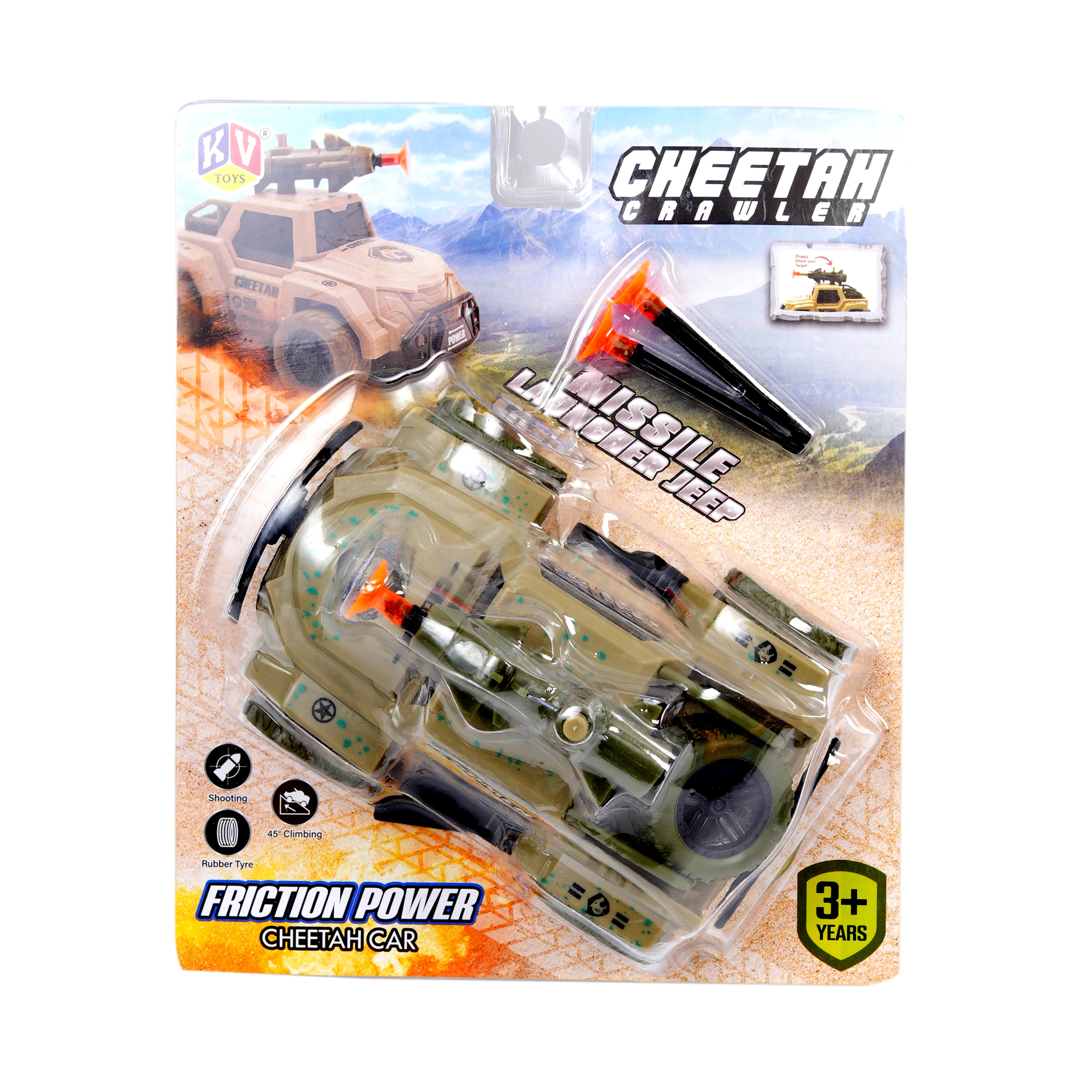Cheetah Crawler Missile Jeep � Friction Powered Military Toy Car - Image 1