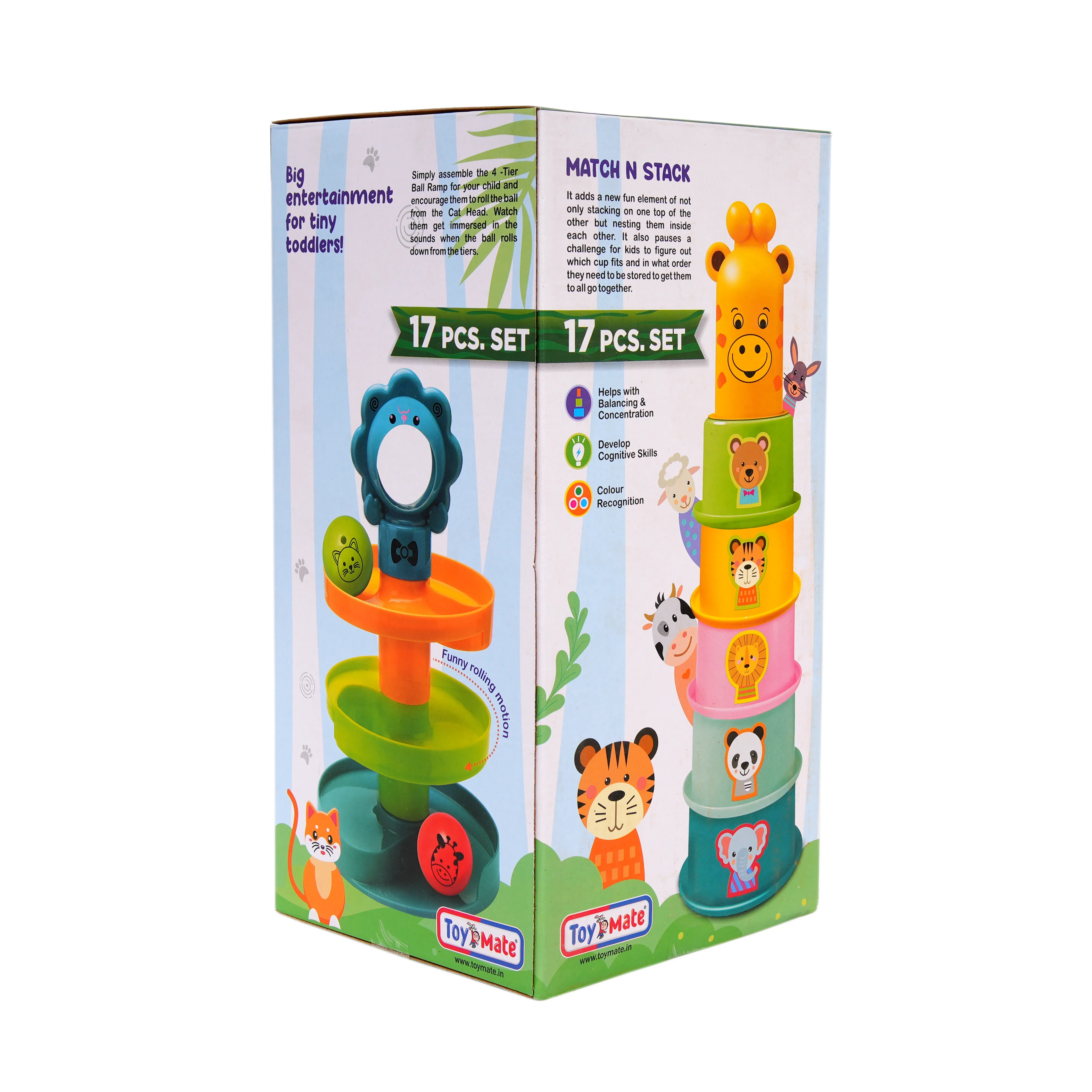 Toy Mate Match N Stack Animal Tower � 17 Pcs Educational Stacking Toy for Kids - Image 1