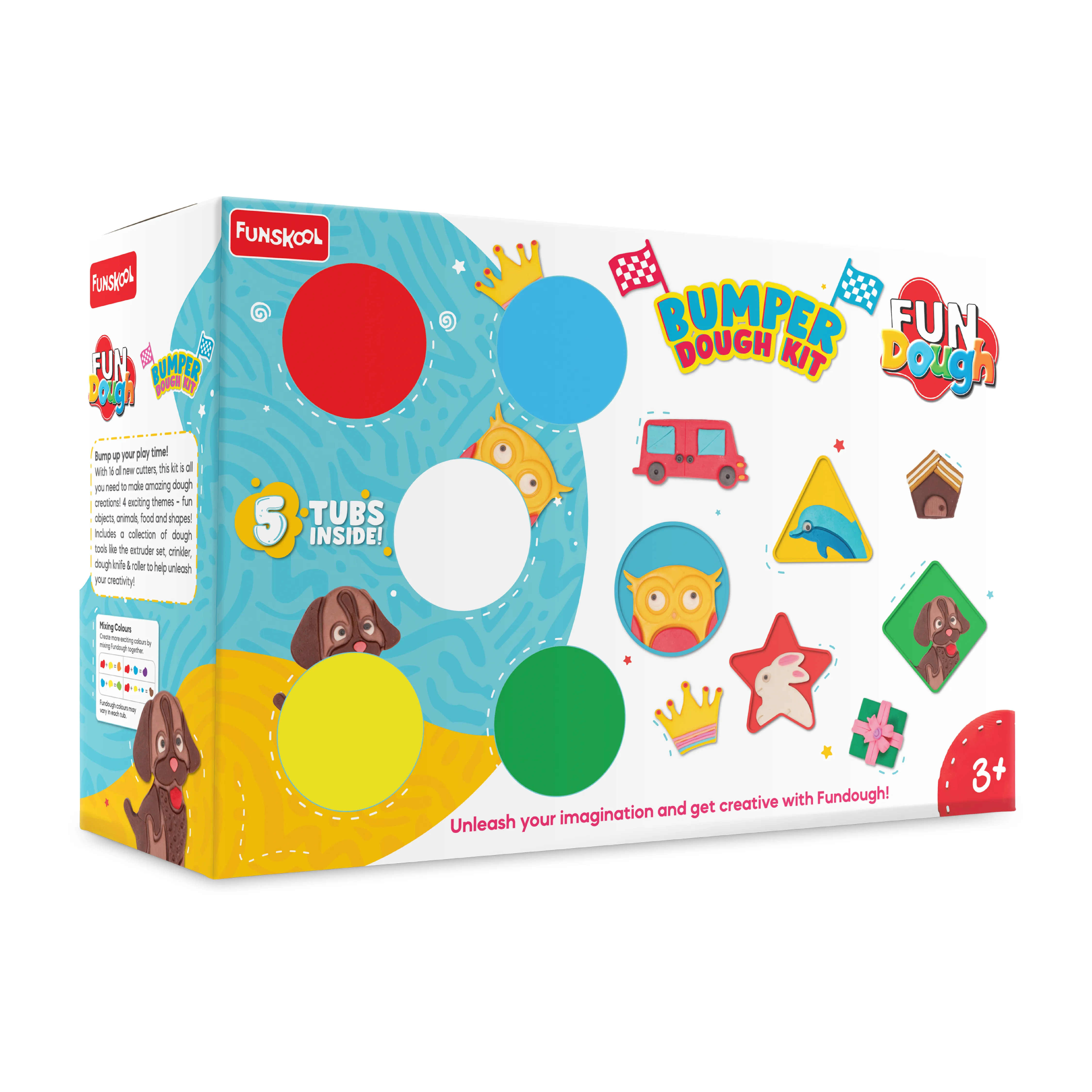 FunDough � Bumper Dough Kit (5 Tubs + 16 Cutters + Tools | Creative Dough Playset for Kids) - Image 1