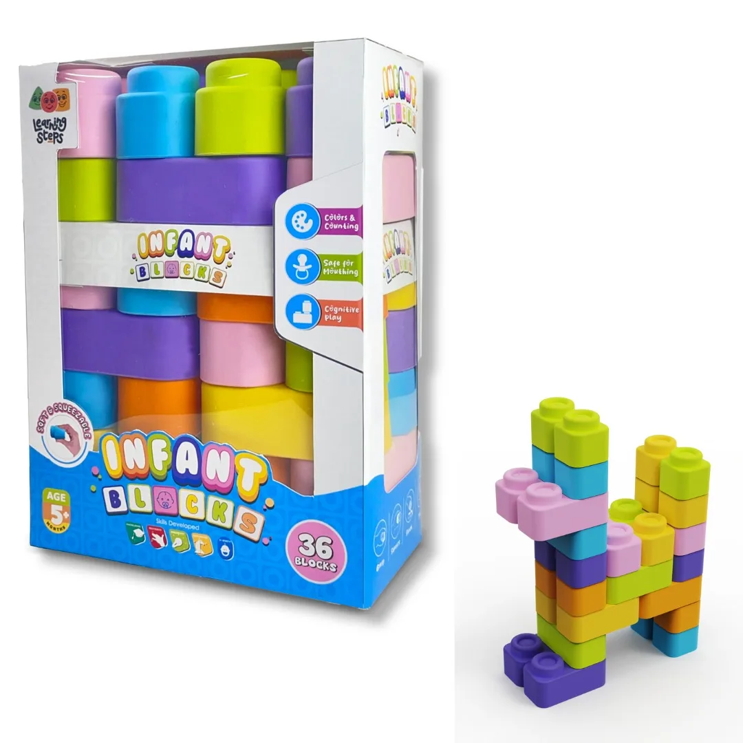 INFANT BLOCKS - SET 4 | 5+ Months | Learning Steps Educational Toy | 36 Pieces