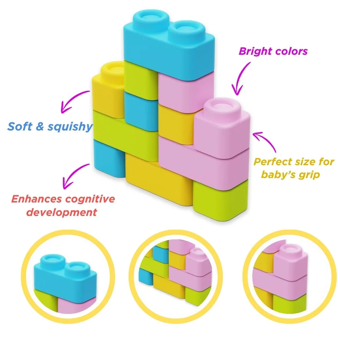 INFANT BLOCKS - SET 1 | 5+ Months | Learning Steps Educational Toy | 12 Pieces - Image 2