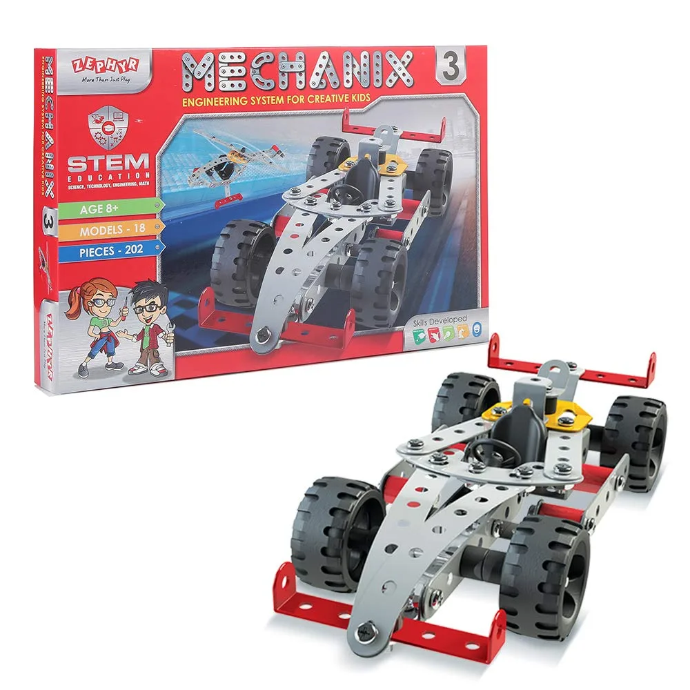 MECHANIX - 3 | 8+ Years | STEM DIY Building Kit | 202 Pieces | Build 18 Models - Image 1