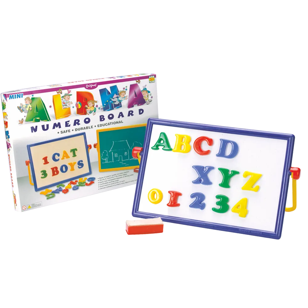 MINI ALPHA NUMERO BOARD | 3+ Years | Learning Steps Educational Toy | 36 Magnetic Letters - Image 1