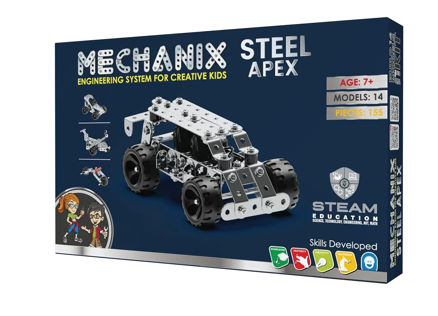 MECHANIX - STEEL - APEX | 7+ Years | STEM DIY Building Kit | 155 Pieces | Build 14 Models - Image 2