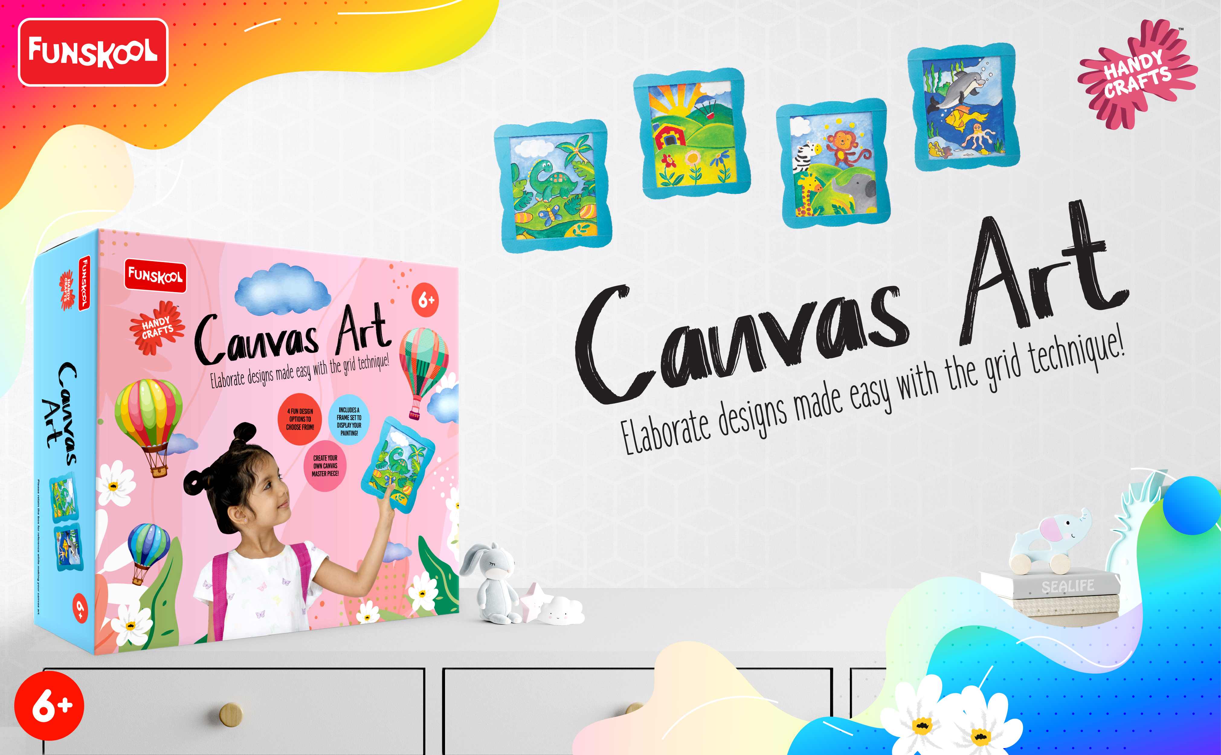 Funskool Handycrafts � Canvas Art (Elaborate Designs Made Easy with Grid Technique) - Image 5