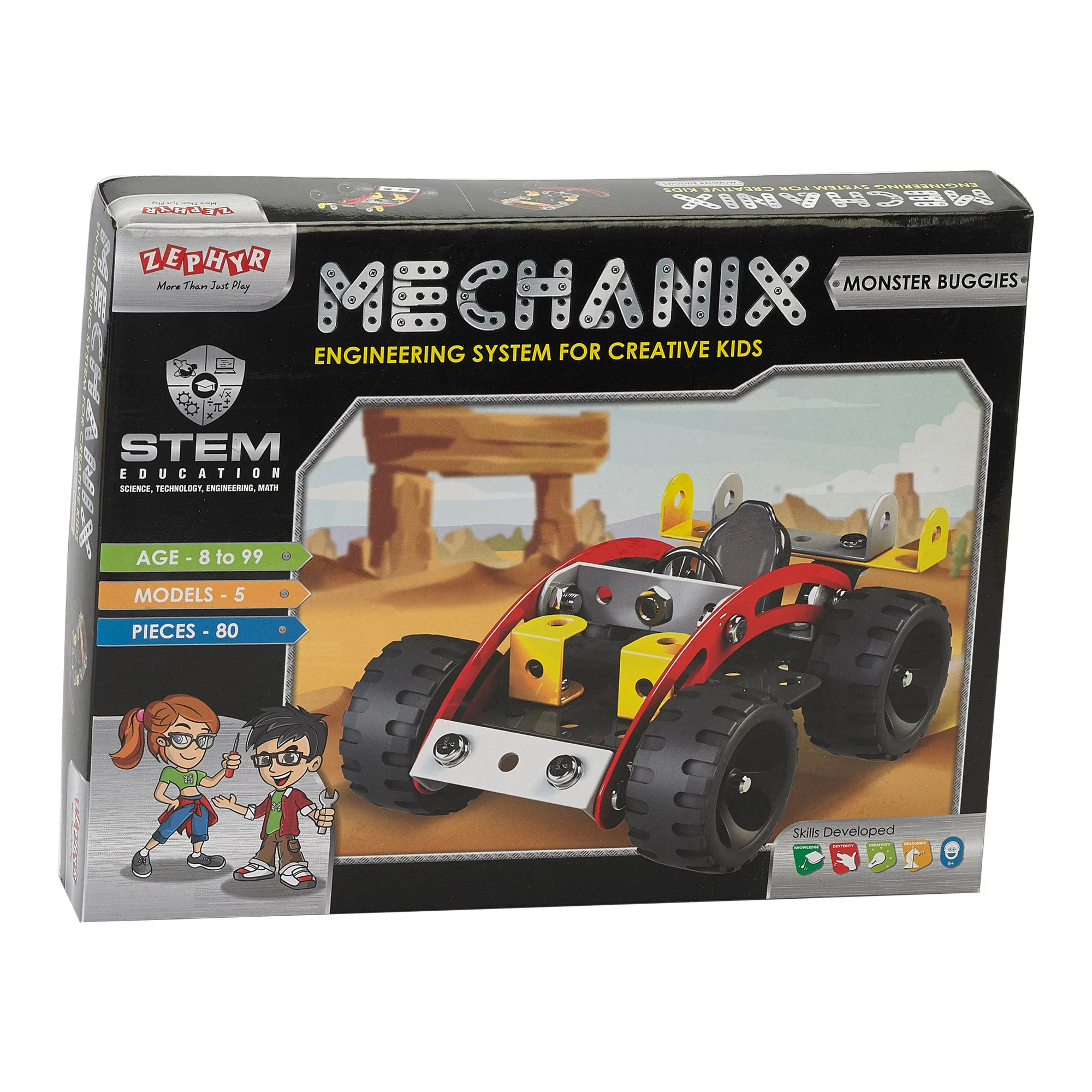 MECHANIX - MONSTER BUGGIES | 7+ Years | STEM DIY Building Kit | 80 Pieces | Build 5 Models - Image 1