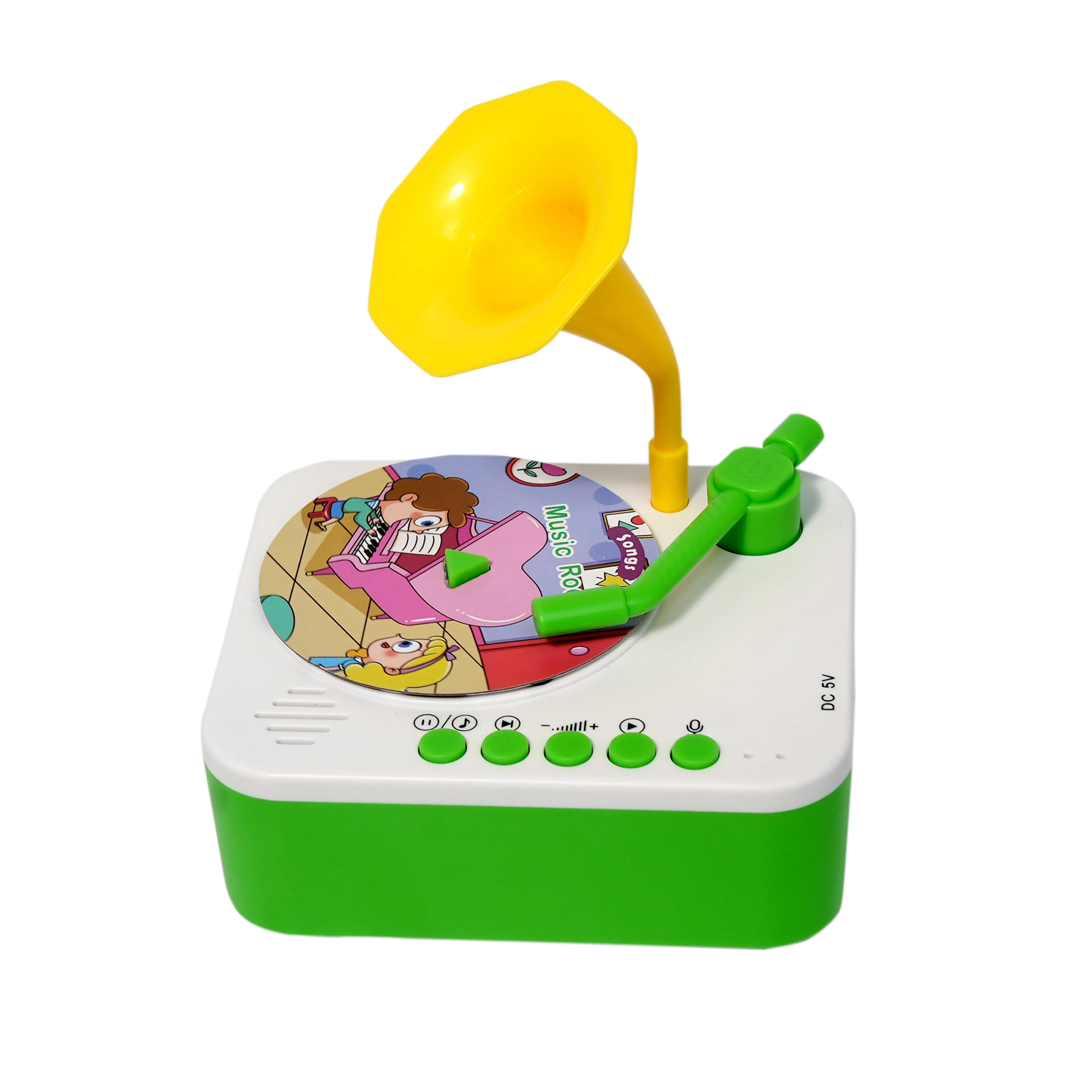 Kids Musical Gramophone Toy with Rotating Disc and Sound Buttons - Image 1