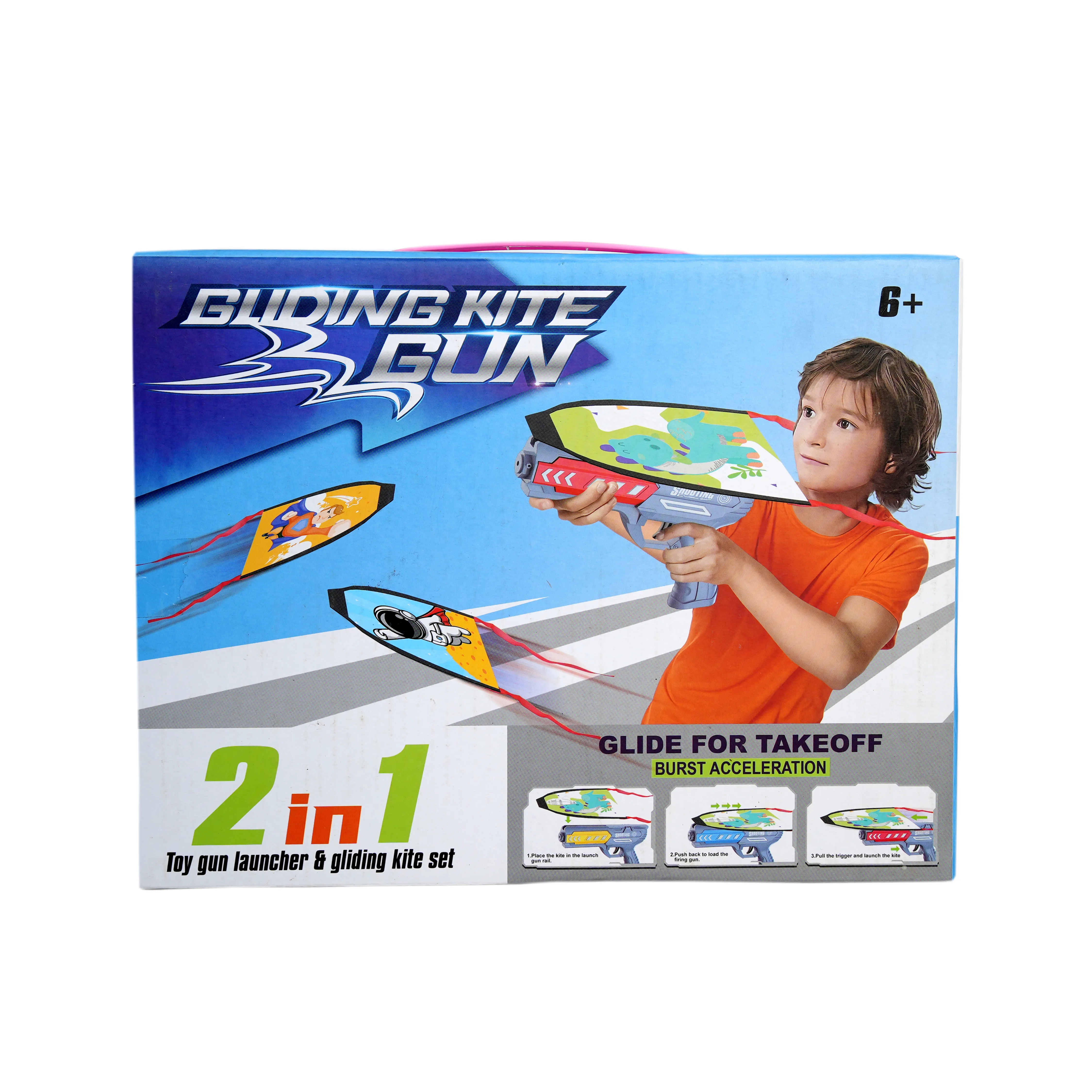 Gliding Kite Gun 2 in 1 Toy Gun Launcher & Gliding Kite Set for Kids - Image 1