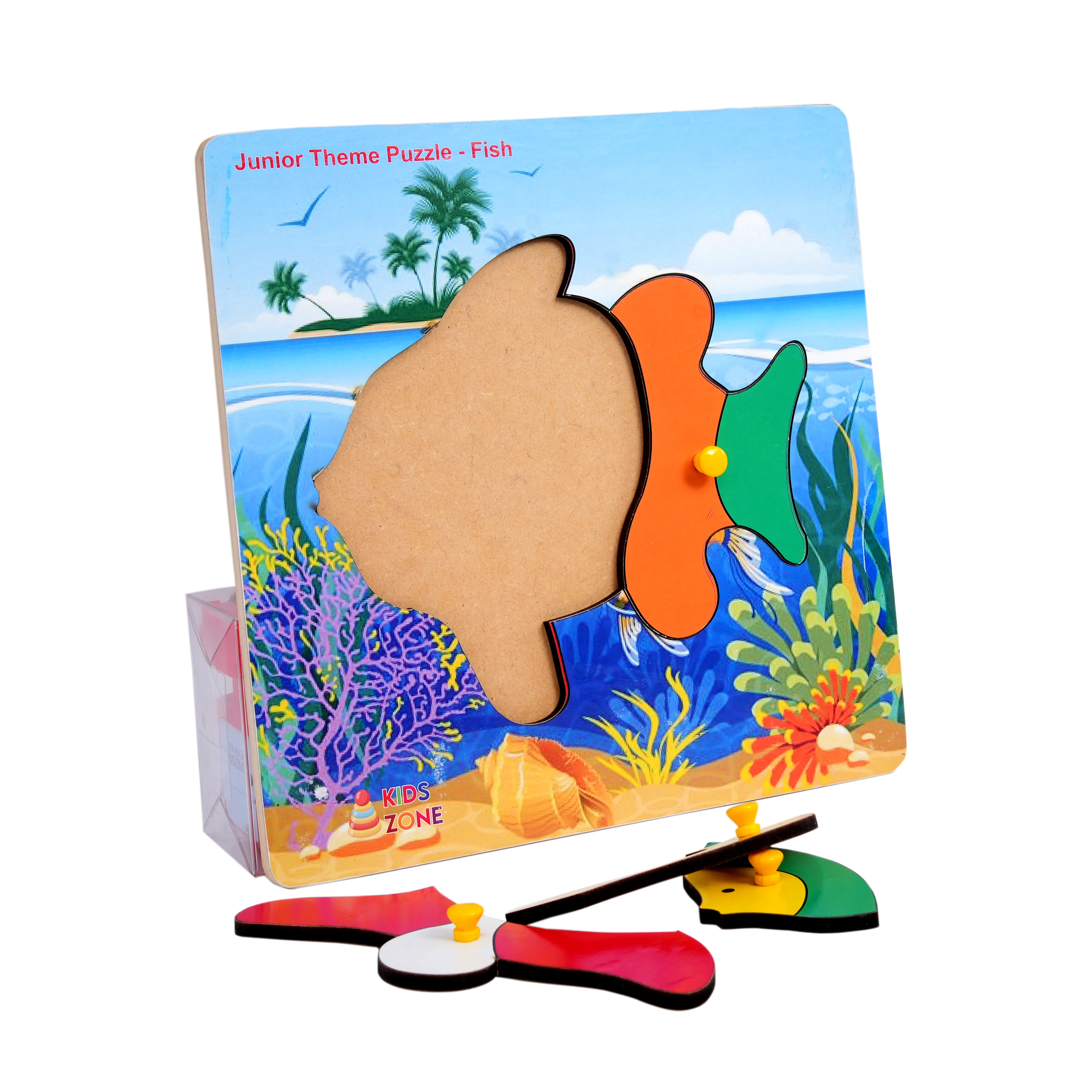 Wooden Junior Theme Fish Puzzle Board for Kids - Image 3