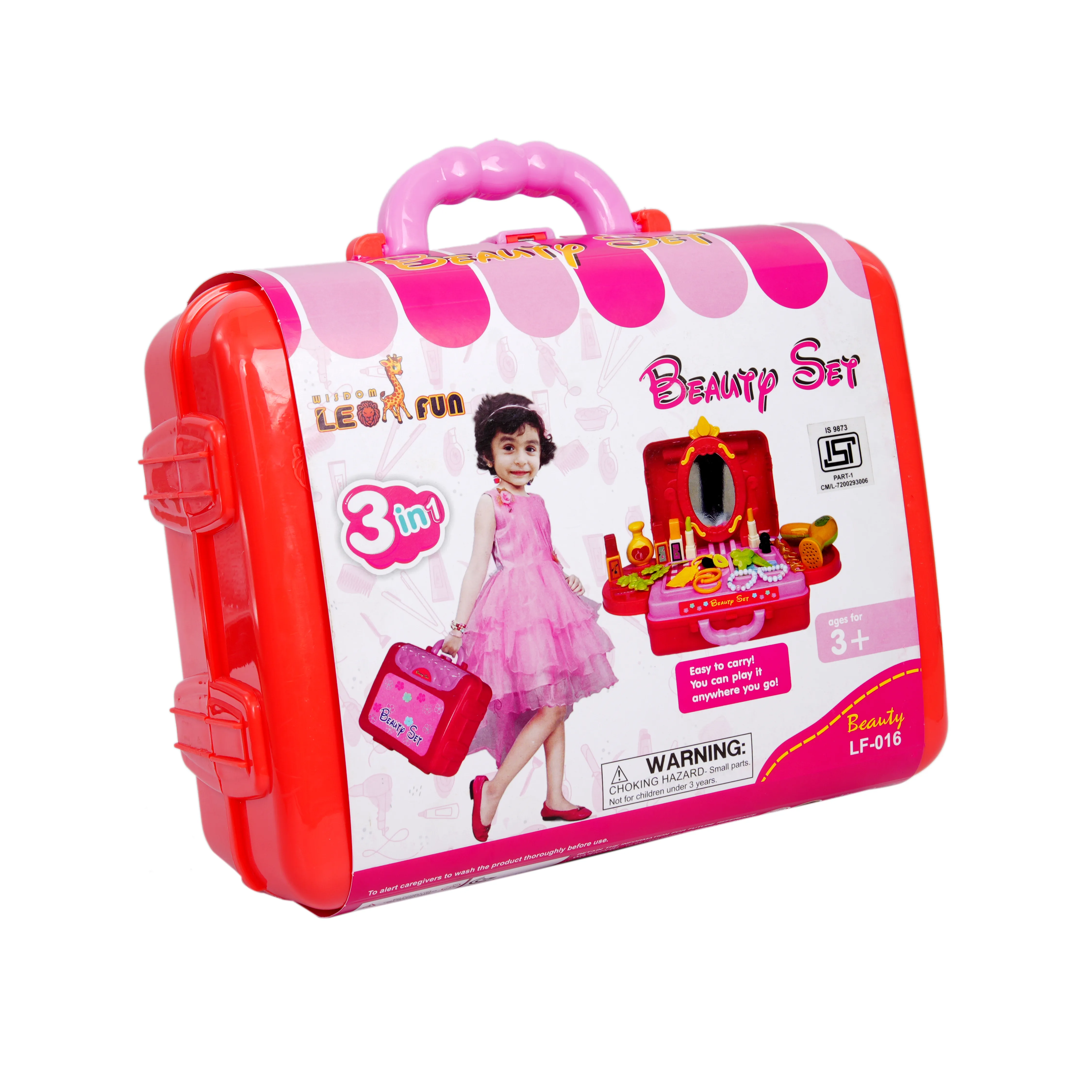 Kids Beauty Set Suitcase � 3 in 1 Pretend Makeup & Dressing Table Toy - Image 2