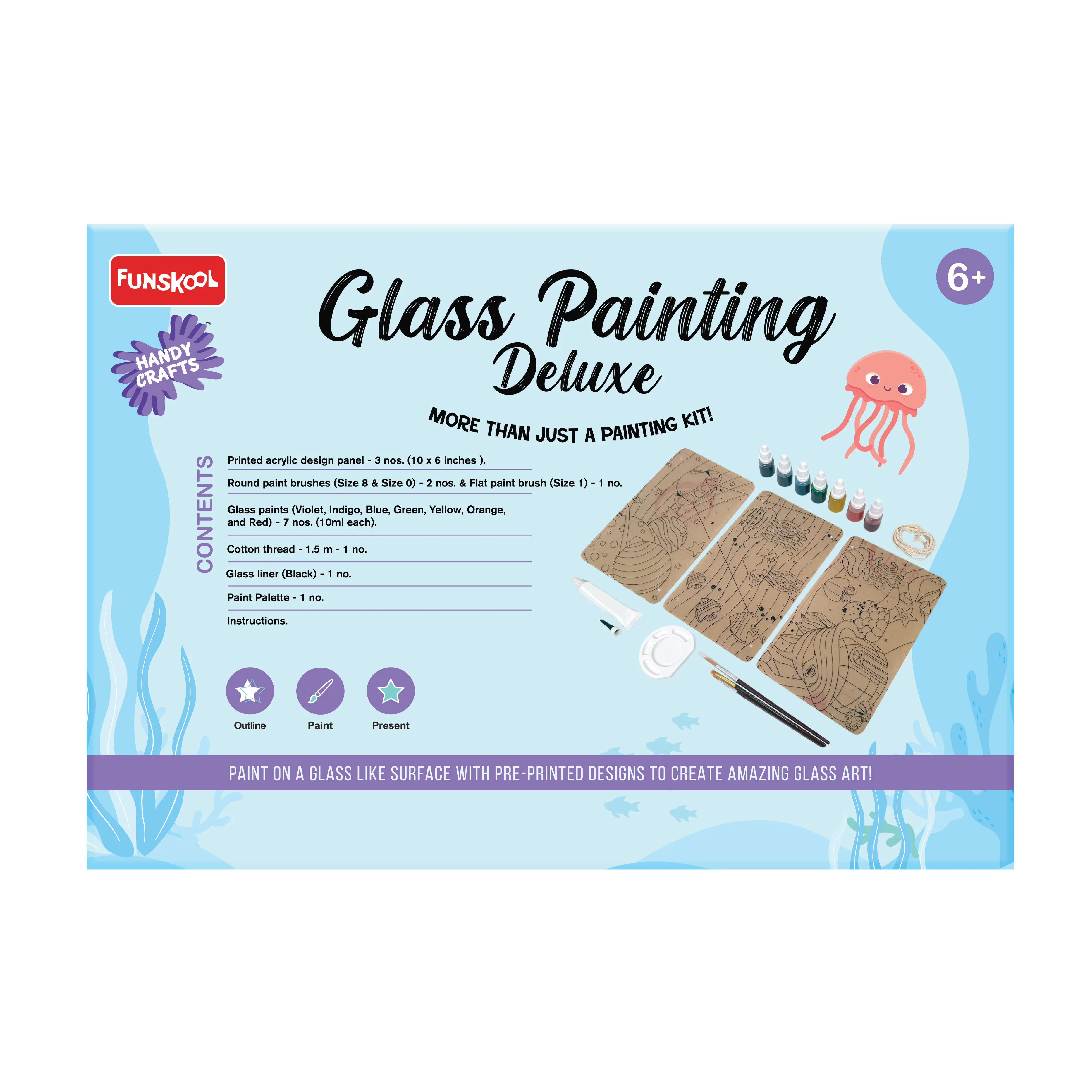 Funskool Handycrafts � Glass Painting Deluxe (More Than Just a Painting Kit!) - Image 2