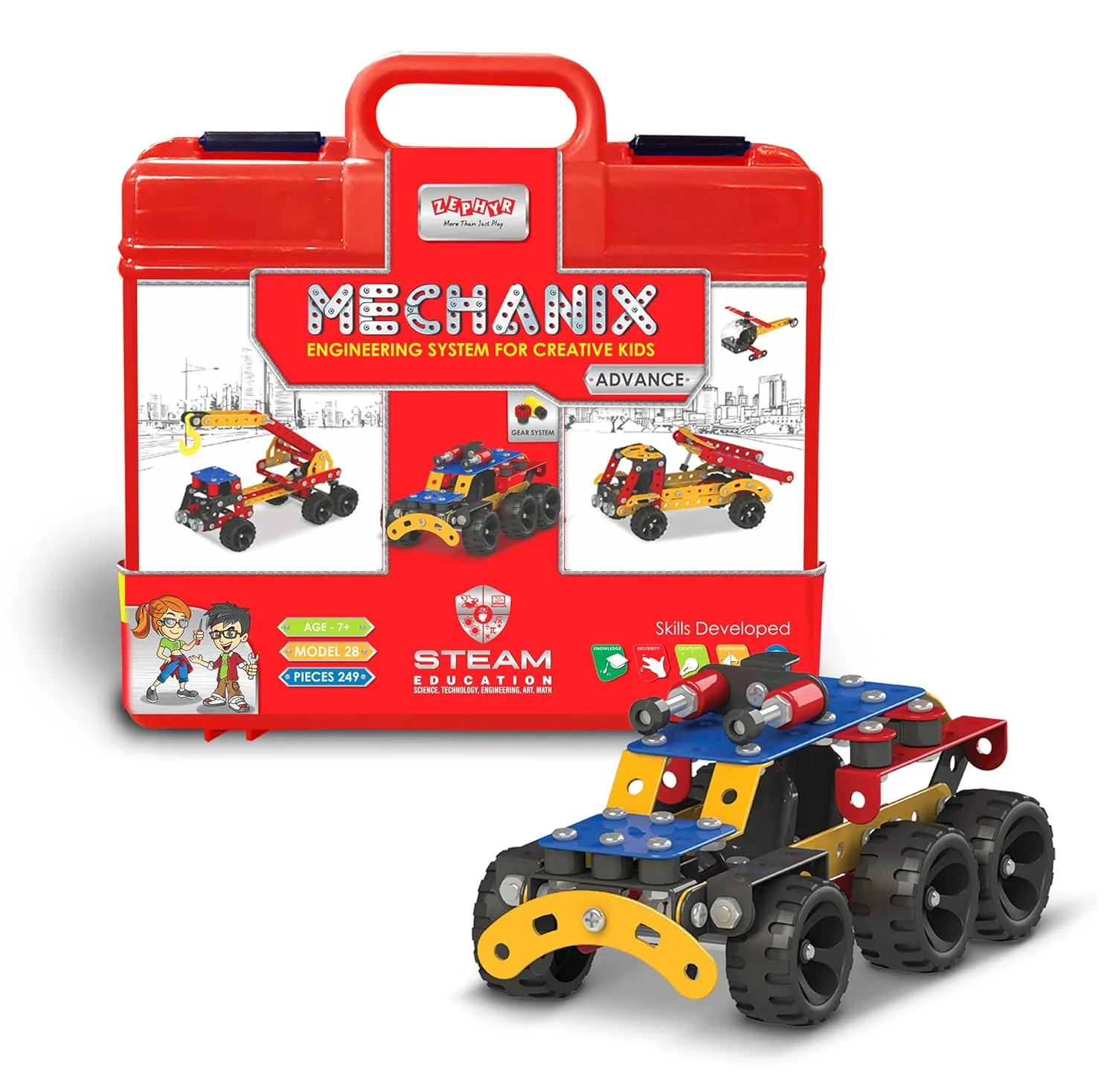 MECHANIX - ADVANCE | 8+ Years | STEM DIY Building Kit | 259 Pieces | Build 28 Models - Image 2
